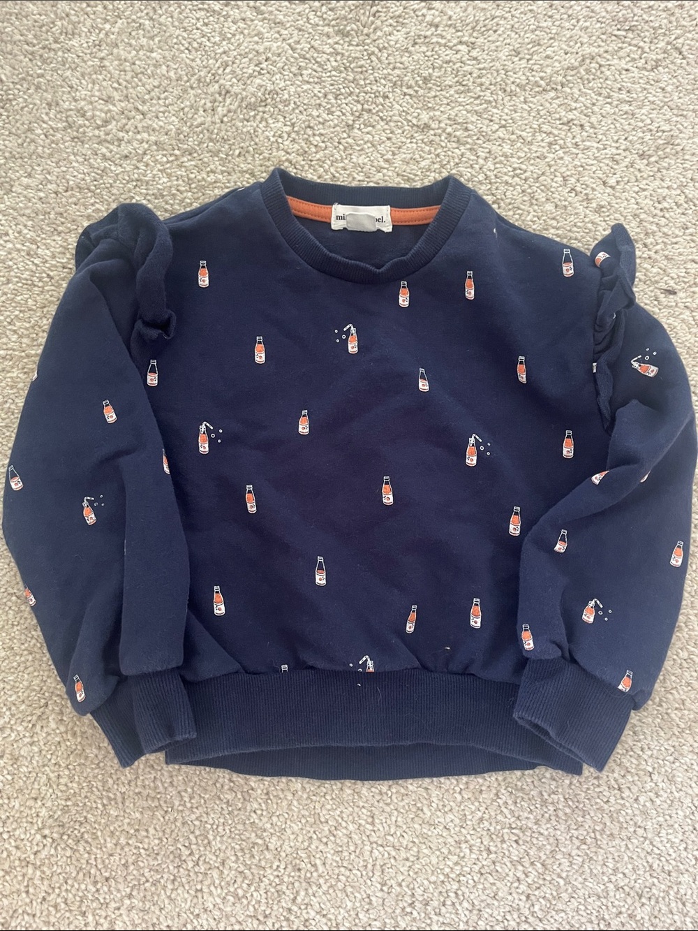 Miles the Label Girls Navy Soda Bottle Print Sweatshirt